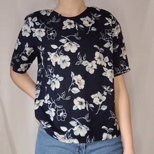 Vintage Floral Short Sleeve Blouse